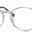 A pair of glasses is shown with no lens.