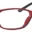 A pair of red glasses with black temples.