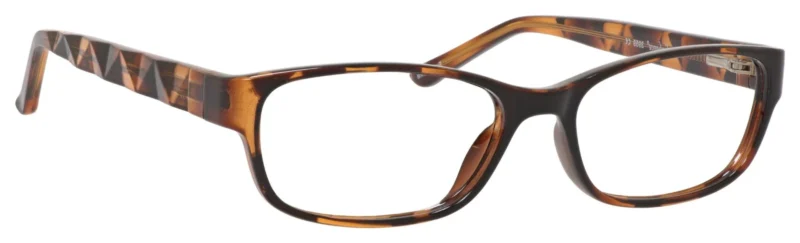 A pair of glasses is shown with the frame closed.