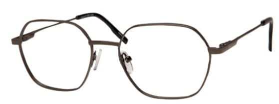 A pair of glasses is shown with no lens.