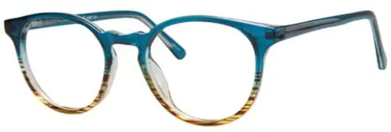 A pair of glasses is shown with the same color as the bottom.