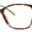 A pair of glasses is shown with the same color as the bottom rim.