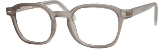 A pair of glasses is shown with no lens.