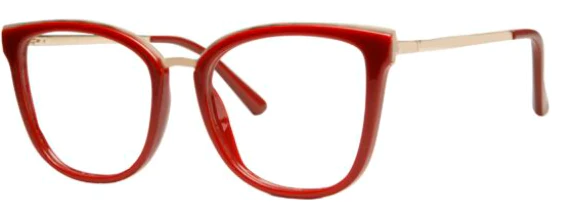 A close up of the side view of a pair of glasses.