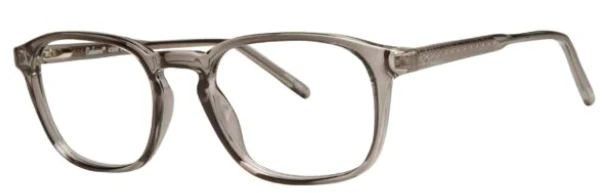 A pair of glasses is shown with the frame in focus.