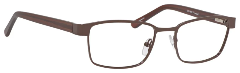 A brown pair of glasses is shown.