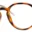 A pair of glasses is shown with the same color as the rim.