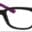 A pair of glasses is shown with purple tips.