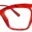 A pair of red glasses with some black dots on them