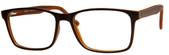 A pair of glasses is shown with the frame on.