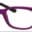 A pair of purple glasses with black tips.