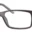 A pair of glasses is shown with no lens.