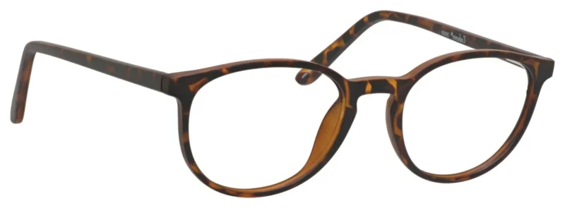 A pair of glasses is shown with the frame closed.