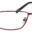 A pair of red glasses with black temples.