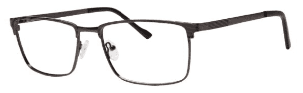 A pair of glasses is shown with no lens.