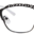 A pair of glasses with black frames and white rims.