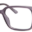 A pair of glasses is shown with no lens.