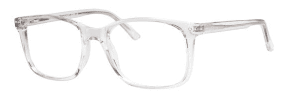 A pair of glasses is shown with the lens off.