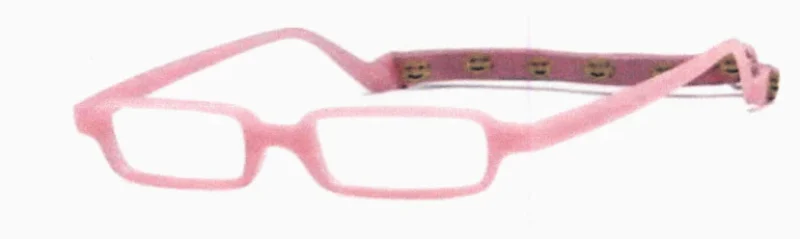 A pair of pink glasses with smiley faces on them.