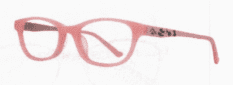 A pink pair of glasses is shown in this image.