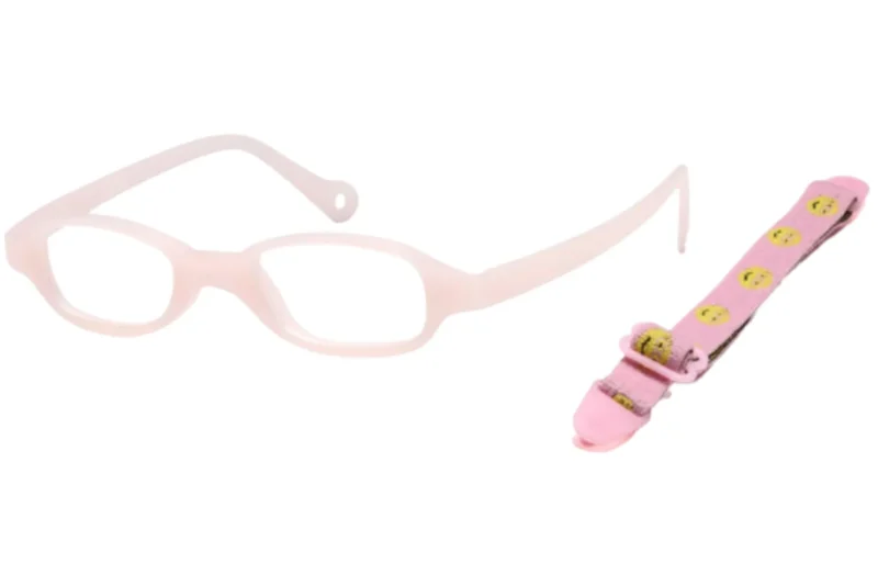 A pair of pink glasses and a pink strap.