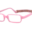 A pink pair of glasses is shown with the same number on each side.