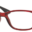 A red and black pair of glasses.