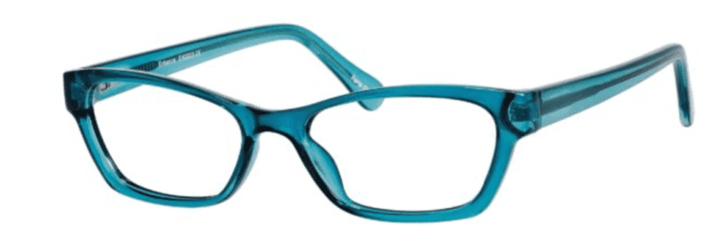 A pair of blue glasses with some type of frame