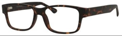 A pair of glasses is shown with the frame on.