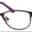 A pair of glasses with purple frames on top.