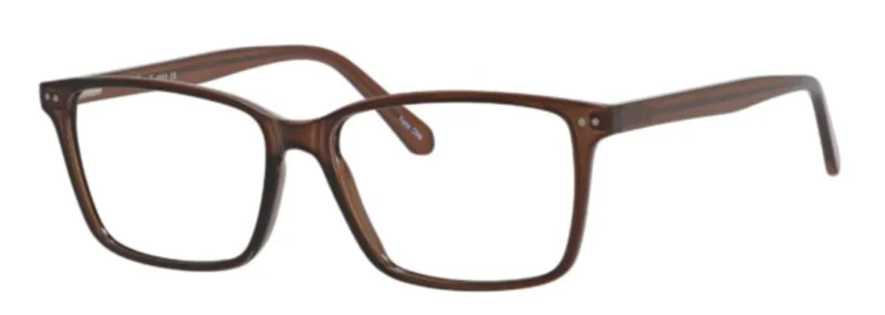 A brown pair of glasses is shown.