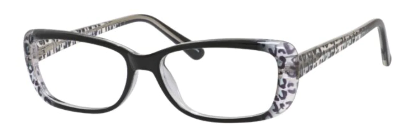 A pair of glasses is shown with the same frame.