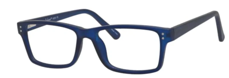 A pair of blue glasses with some type of frame