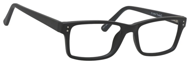 A pair of glasses is shown with no lens.