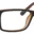 A pair of glasses is shown with the frame in focus.