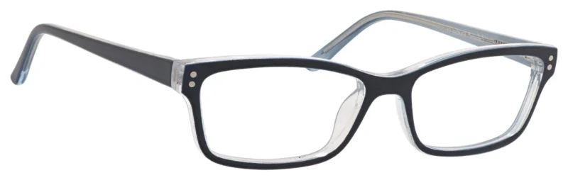 A pair of glasses is shown with clear lenses.