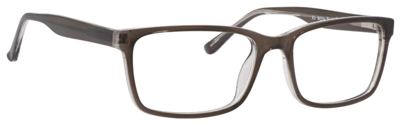 A pair of glasses is shown with the same color as the frame.