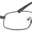 A pair of glasses with a black frame and clear lens.