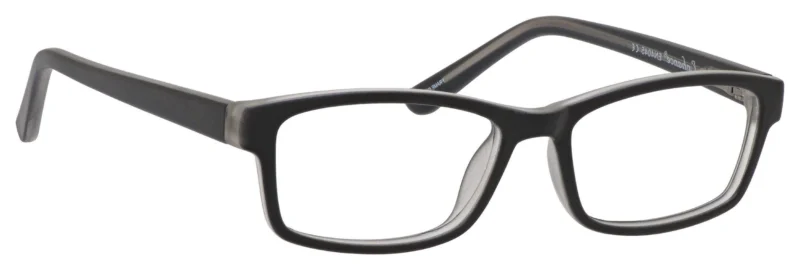 A pair of glasses is shown with no lens.