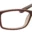 A pair of glasses is shown with no lens.