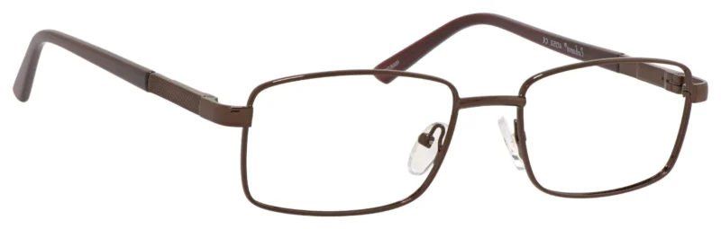 A pair of glasses is shown with no lens.