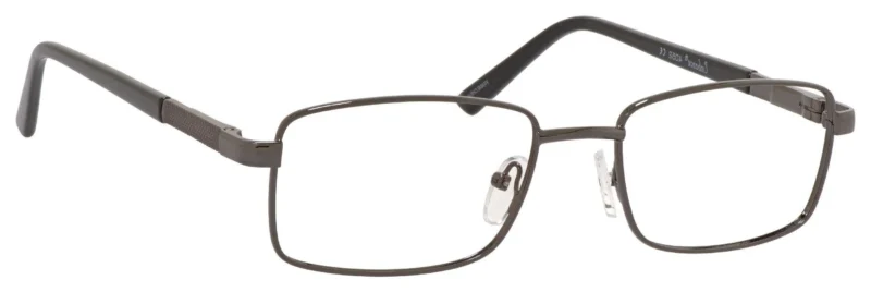 A pair of glasses is shown with no lens.