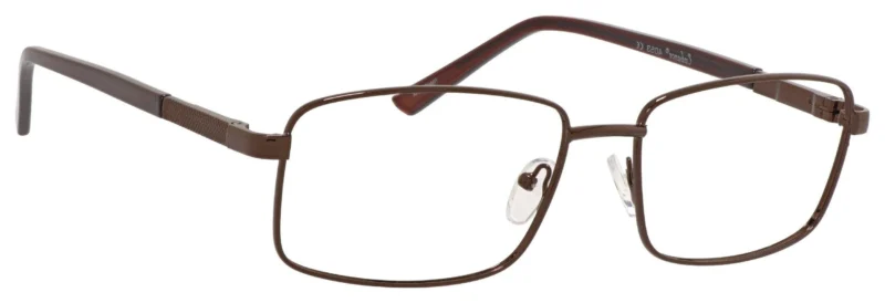 A pair of glasses is shown with no lens.