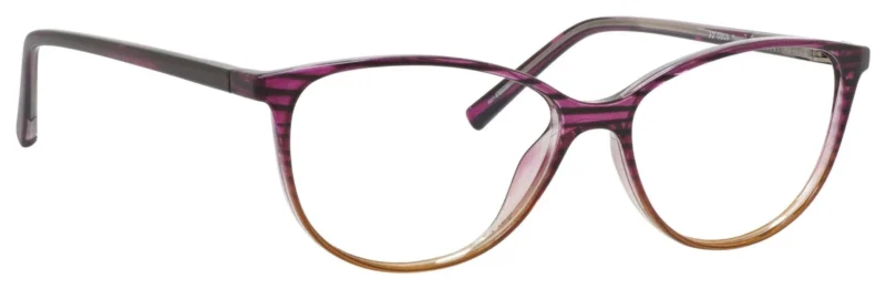 A pair of glasses is shown with the frame in focus.