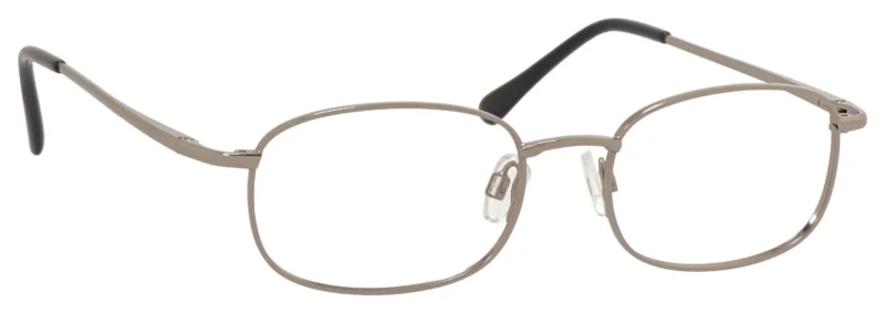 A pair of glasses is shown with no lens.