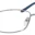 A pair of glasses is shown with blue frames.