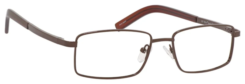 A pair of glasses with brown frames and wooden temples.