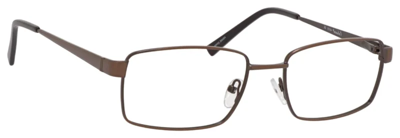 A pair of glasses is shown with no lens.