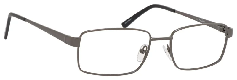 A pair of glasses is shown with no lens.