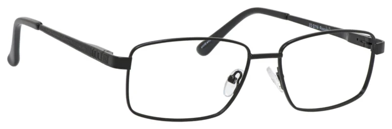 A pair of glasses is shown with no lens.